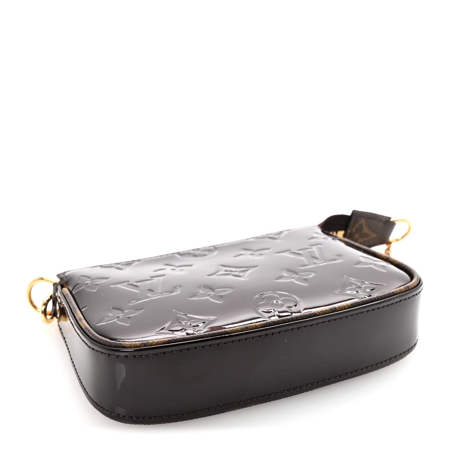 Vernis Monogram Mini Pochette Accessories Amarante
