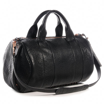 Alexander Wang Pebbled Lambskin Rocco Black with Rose Gold Hardware 3 of 6
