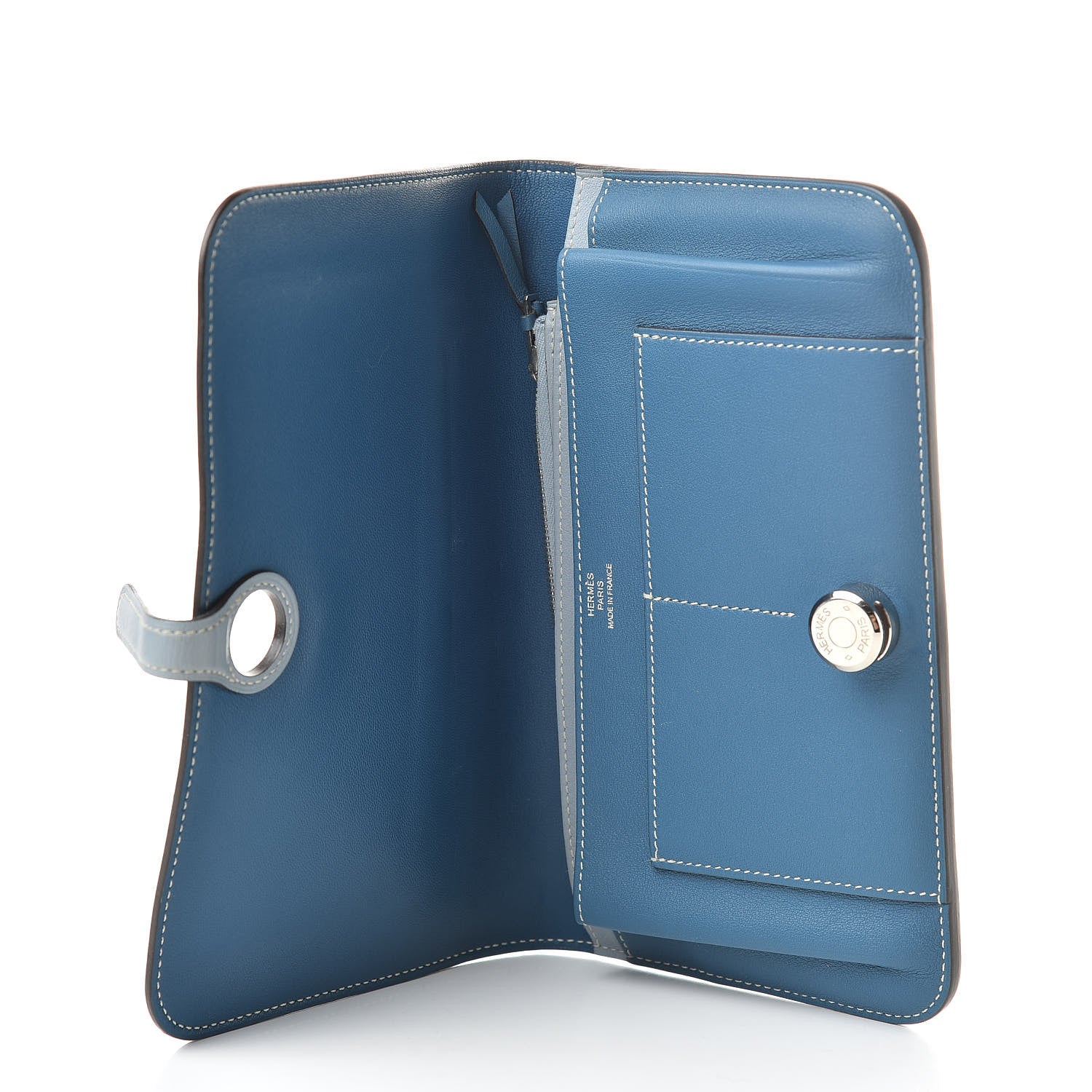 Hermes Swift Dogon Combined Wallet Bleu De Galice and Bleu Lin 6 of 14