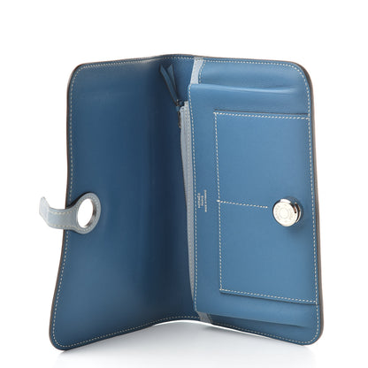 Hermes Swift Dogon Combined Wallet Bleu De Galice and Bleu Lin 6 of 14