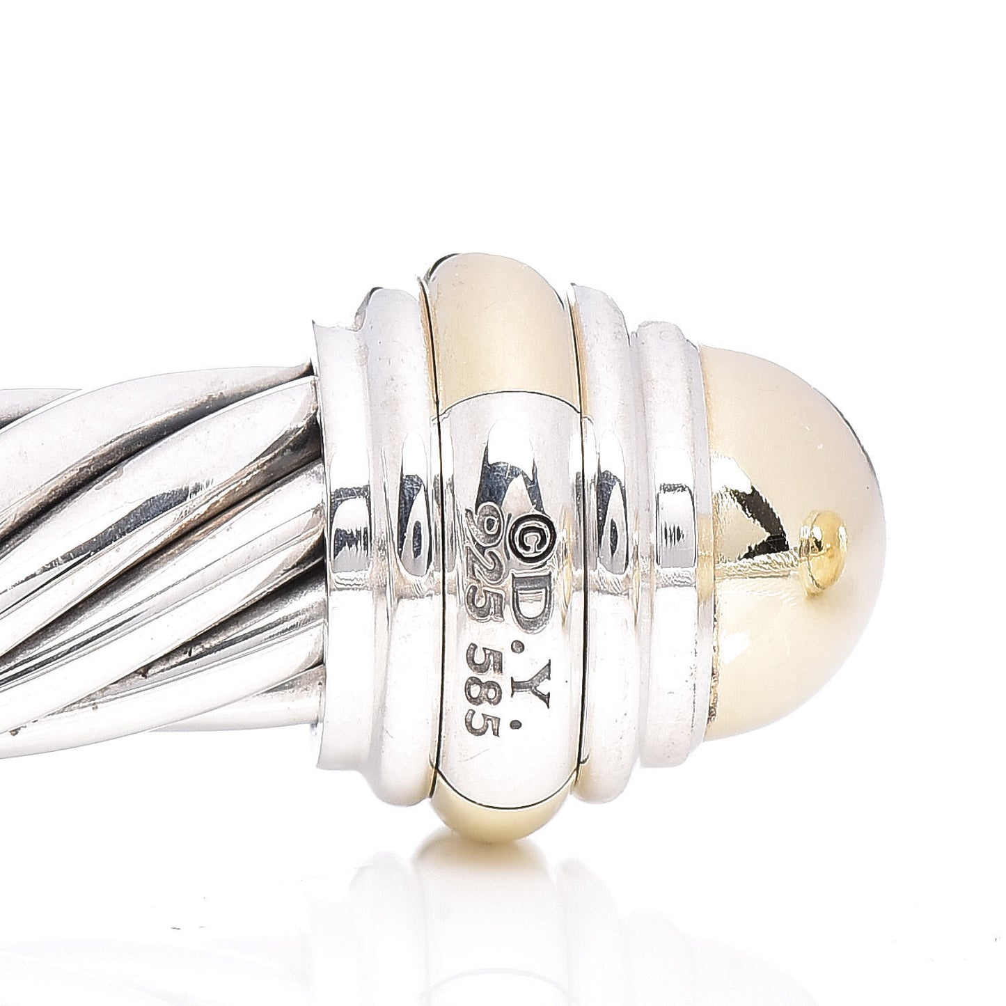 Sterling Silver 14K Yellow Gold 7mm Cable Classics Bracelet