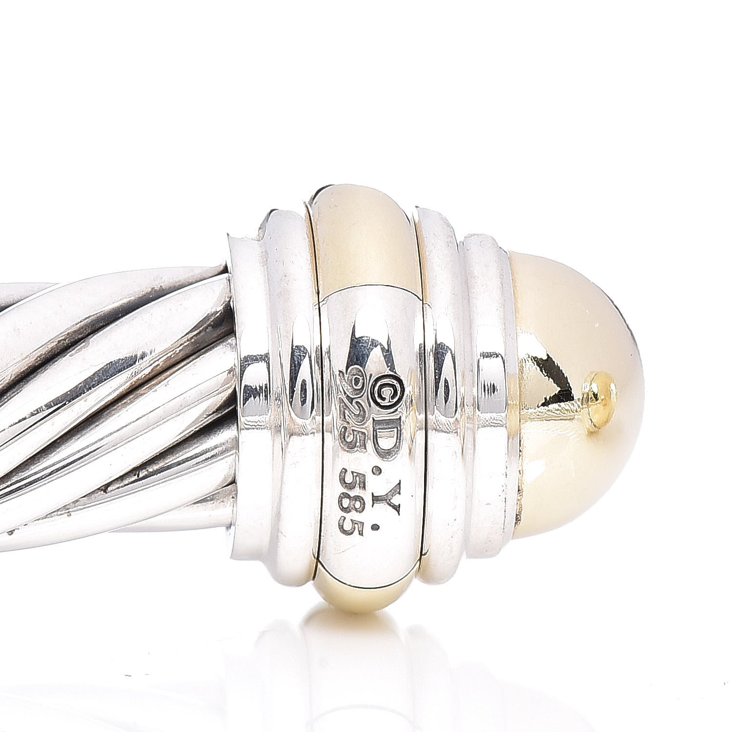 David Yurman Sterling Silver 14K Yellow Gold 7mm Cable Classics Bracelet 4 of 4