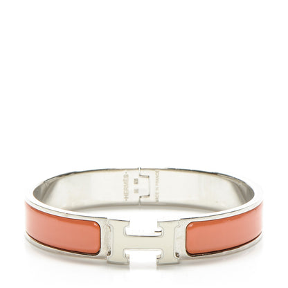 Hermes Enamel Narrow Clic Clac H Bracelet PM Mango White 1 of 5