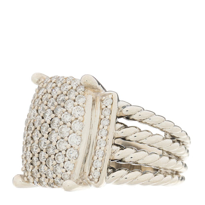 David Yurman Sterling Silver Diamond 16mm Wheaton Ring 49 5 3 of 5