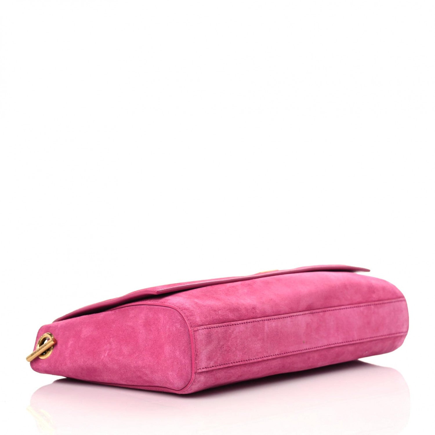 Saint Laurent Smooth Calfskin Suede Medium Reversible Monogram Kate Satchel Rose Rubis 16 of 19