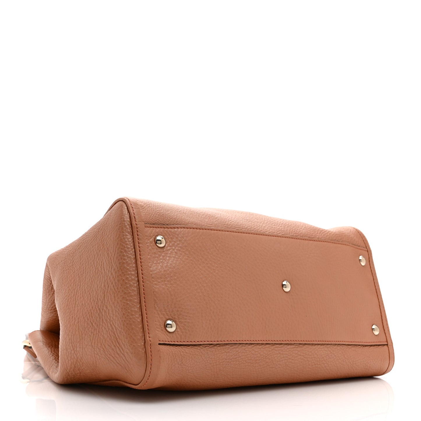 Metallic Pebbled Calfskin Medium Soho Shoulder Bag Blush