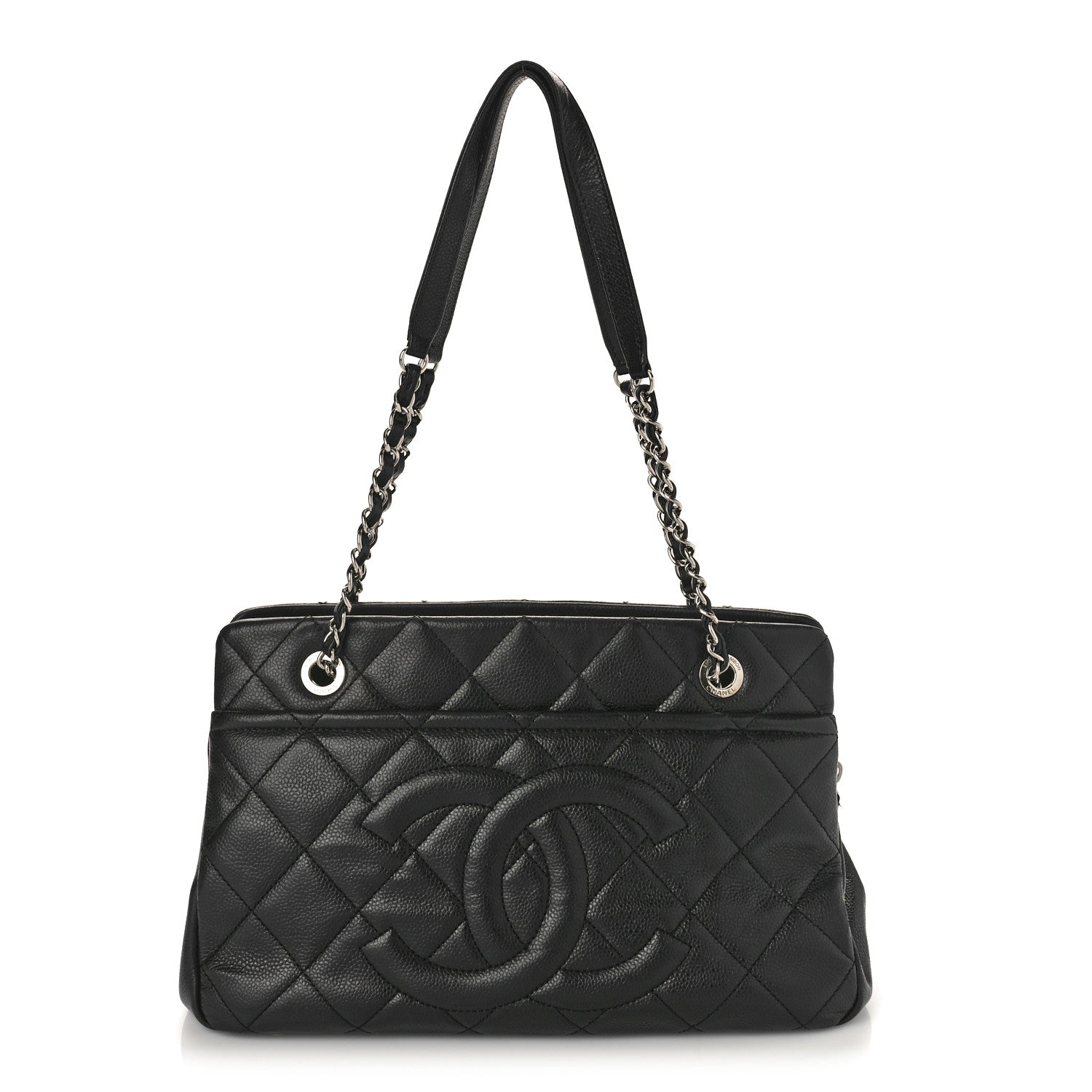 Chanel Caviar Quilted CC Timeless Soft Tote Black 1 of 8