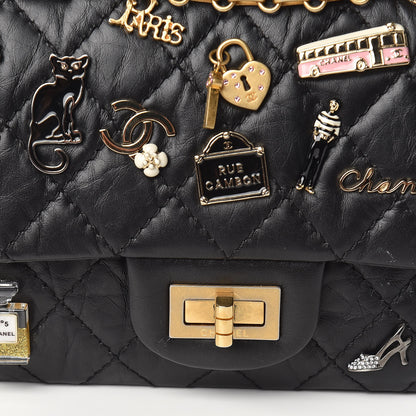 Chanel Aged Calfskin Lucky Charms 2.55 Reissue 225 Flap Black 10 of 10