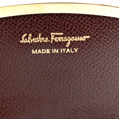 Salvatore Ferragamo Grained Calfskin Gancini Card Holder Brown 6 of 7