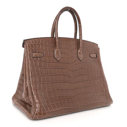 Hermes Matte Niloticus Crocodile Birkin 35 Alezan 3 of 13