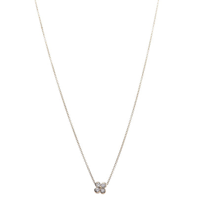 Tiffany 18K Yellow Gold Diamond Flower Pendant Necklace 1 of 6