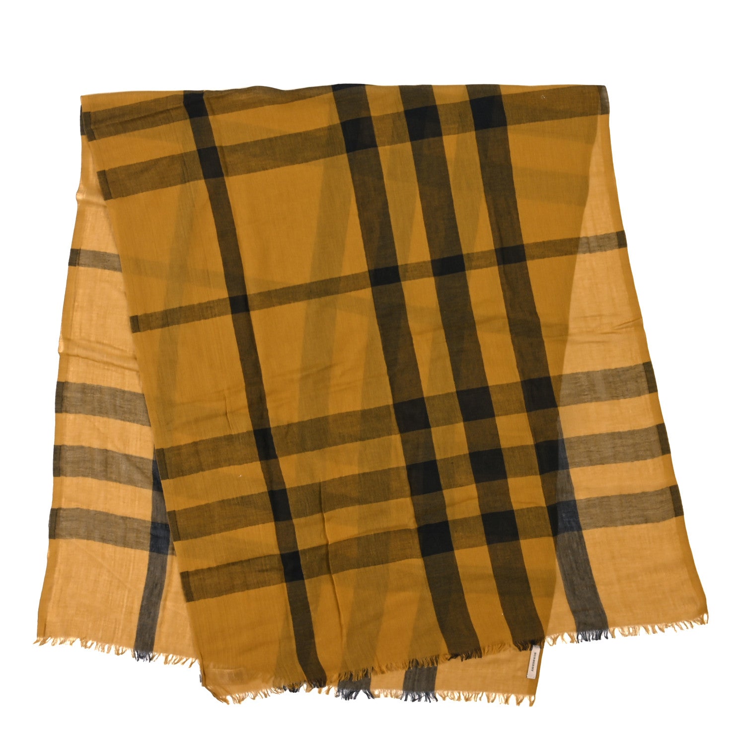 Burberry Linen Cotton Mega Check Scarf Yellow 2 of 3