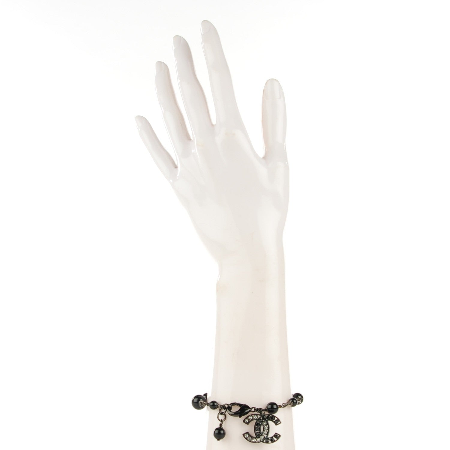 Chanel Beaded CC Bracelet Black 2 of 3