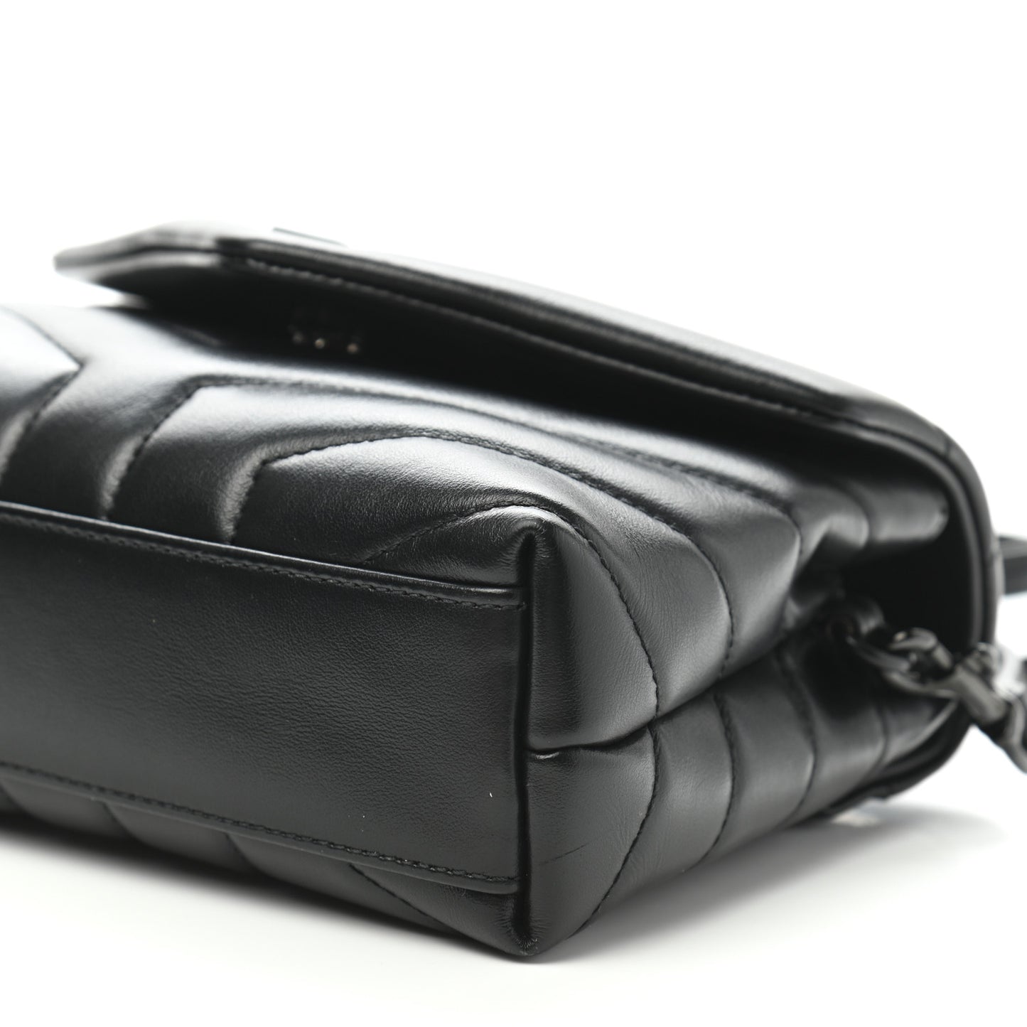 Calfskin Y Quilted Monogram Toy Loulou Crossbody Bag Black