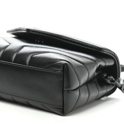 Saint Laurent Calfskin Y Quilted Monogram Toy Loulou Crossbody Bag Black 10 of 11