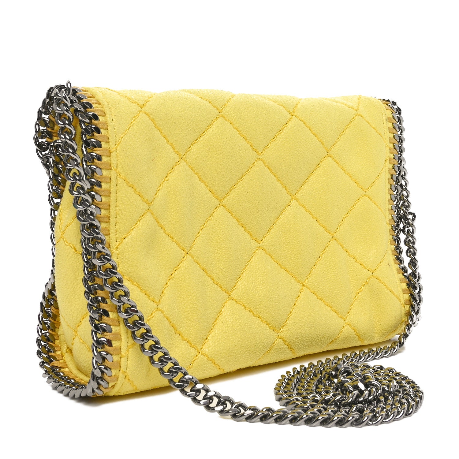 Stella McCartney Shaggy Deer Quilted Mini Falabella Canary 3 of 9