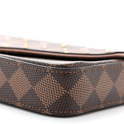 Louis Vuitton Damier Ebene Studded Pochette Felicie Chain Wallet 9 of 9