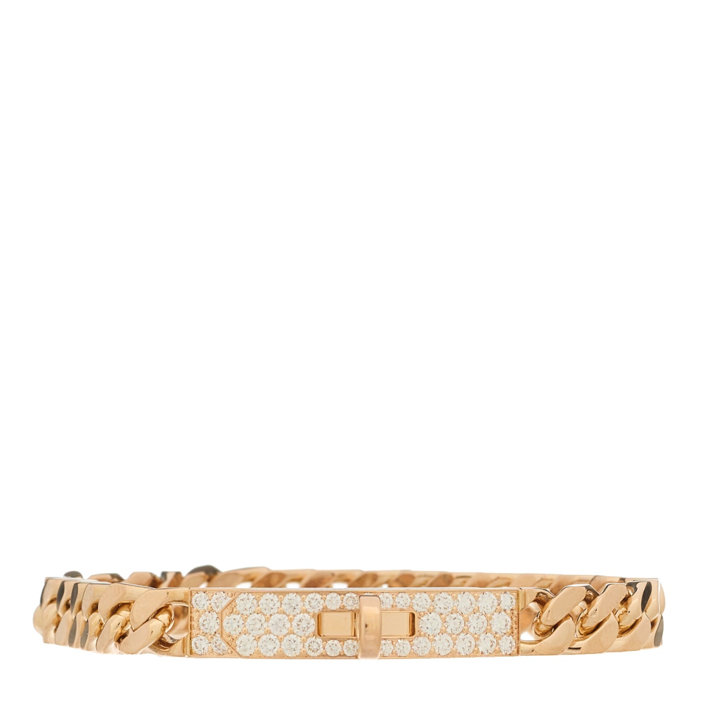 18K Rose Gold Diamond PM Kelly Gourmette Bracelet SH
