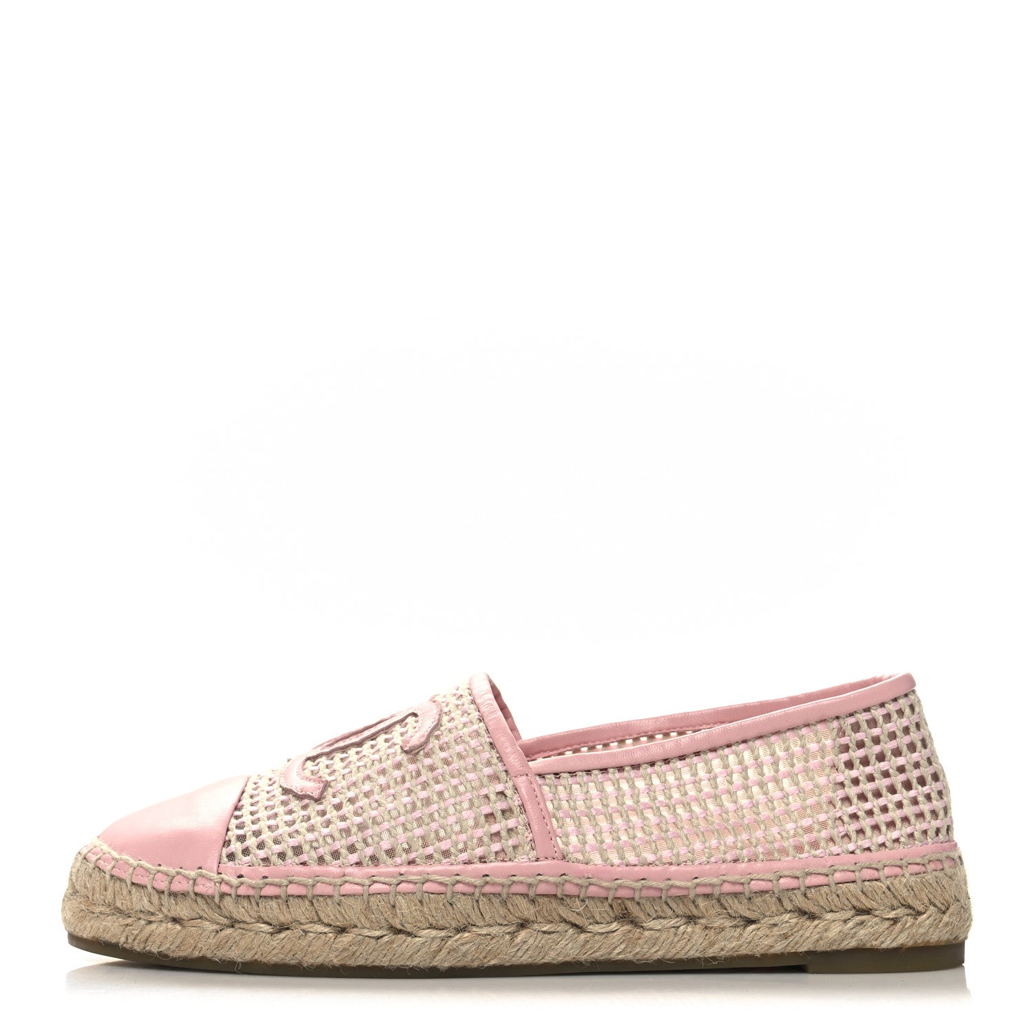 Chanel Mesh Lambskin CC Espadrilles 39 Light Pink Beige 1 of 8