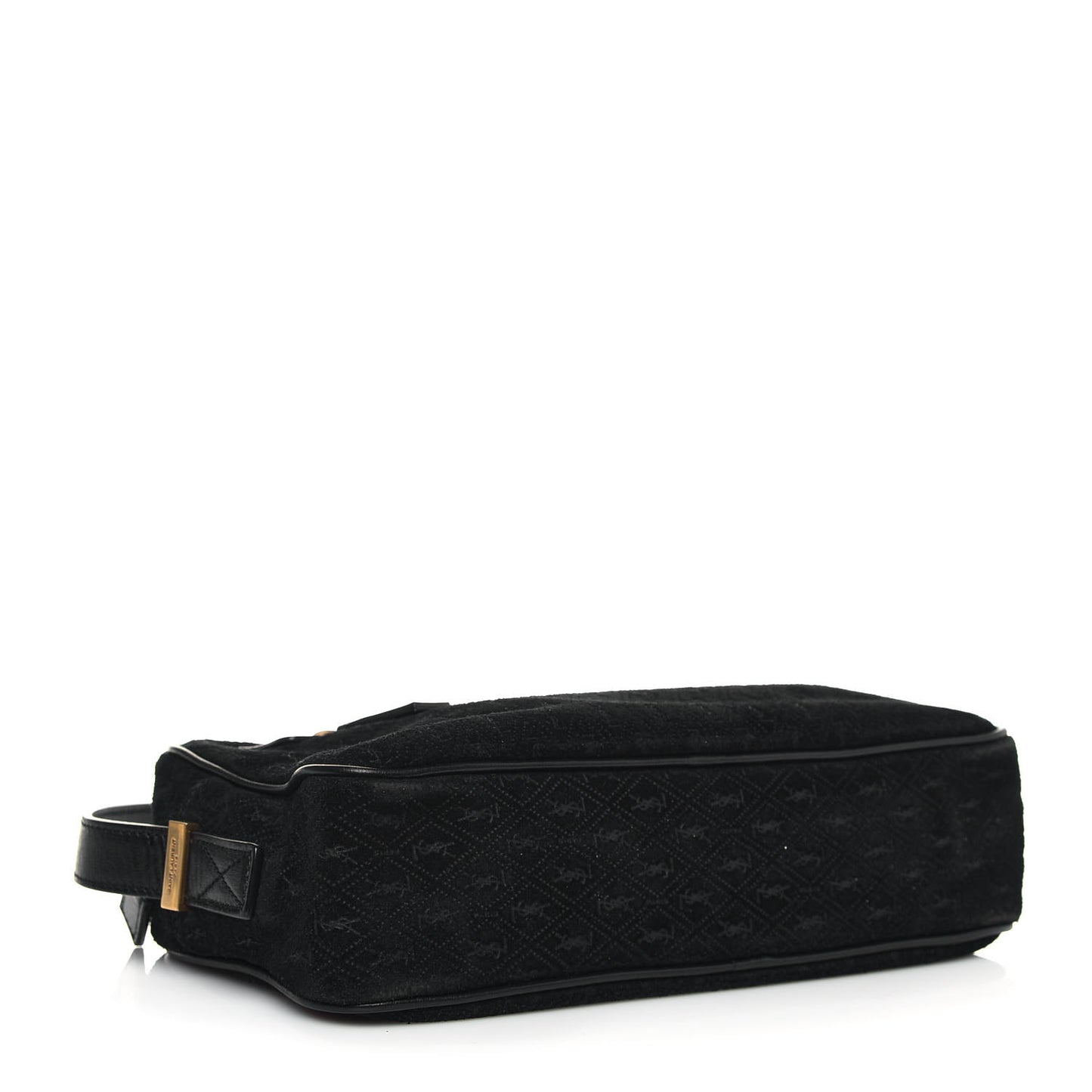 Suede Monogram All Over Camera Bag Black