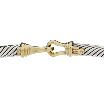 David Yurman Sterling Silver 14K Yellow Gold 5mm Cable Classic Buckle Bracelet 3 of 4
