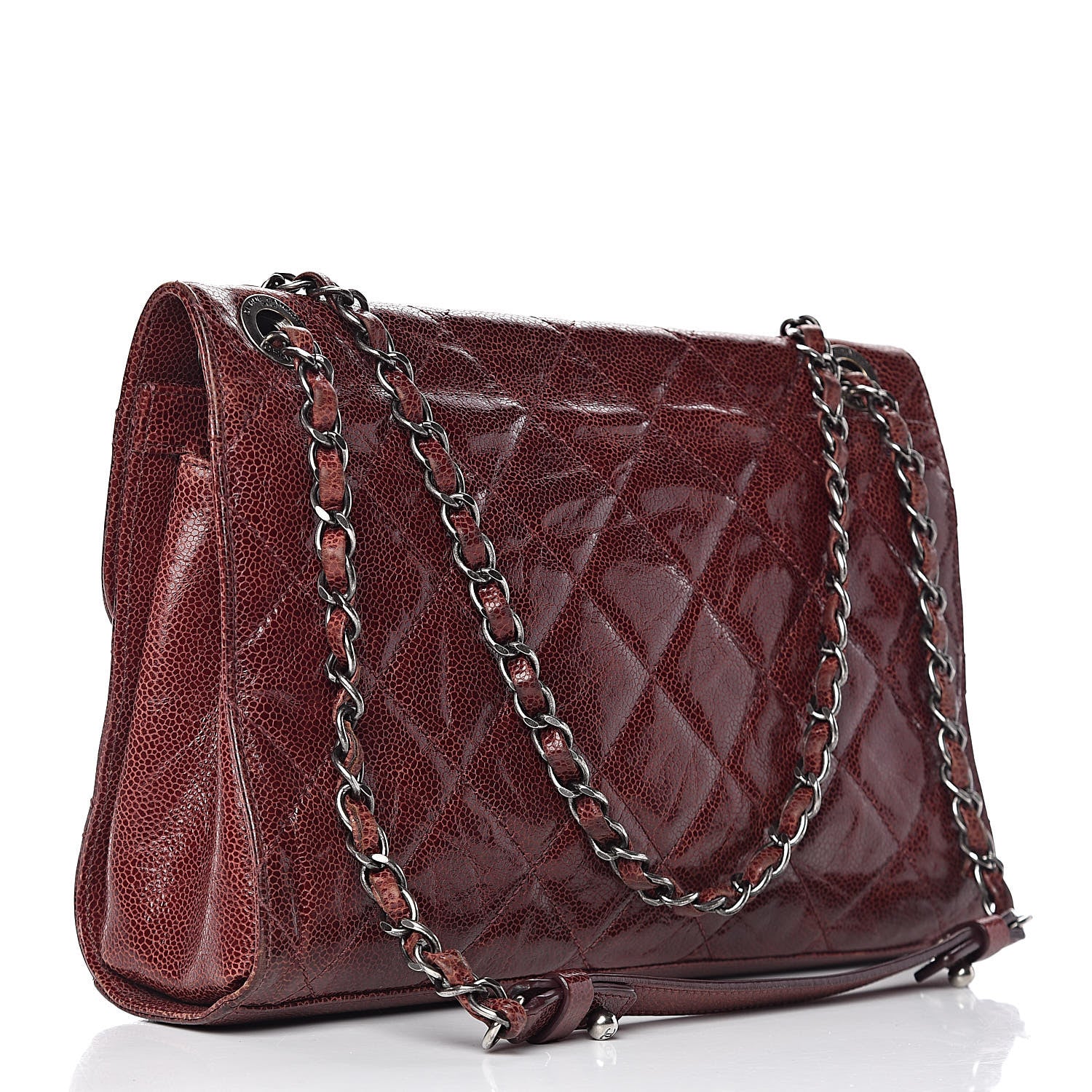 Chanel Crumpled Grained Calfskin Medium CC Crave Flap Bordeaux 3 of 19