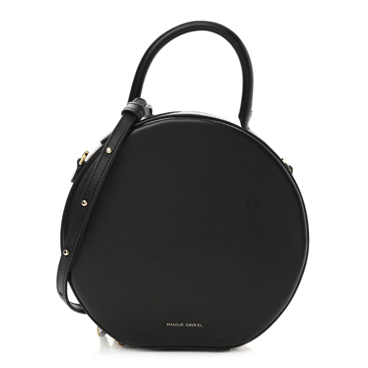 Mansur Gavriel Calfskin Circle Crossbody Bag Black 1 of 10