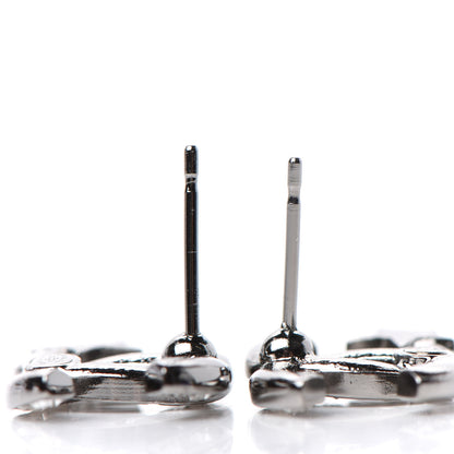 Chanel Crystal CC Starfall Earrings Silver 3 of 5