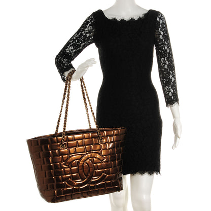 Chanel Vinyl Quilted Large Frozen Tote Bronze 2 of 7