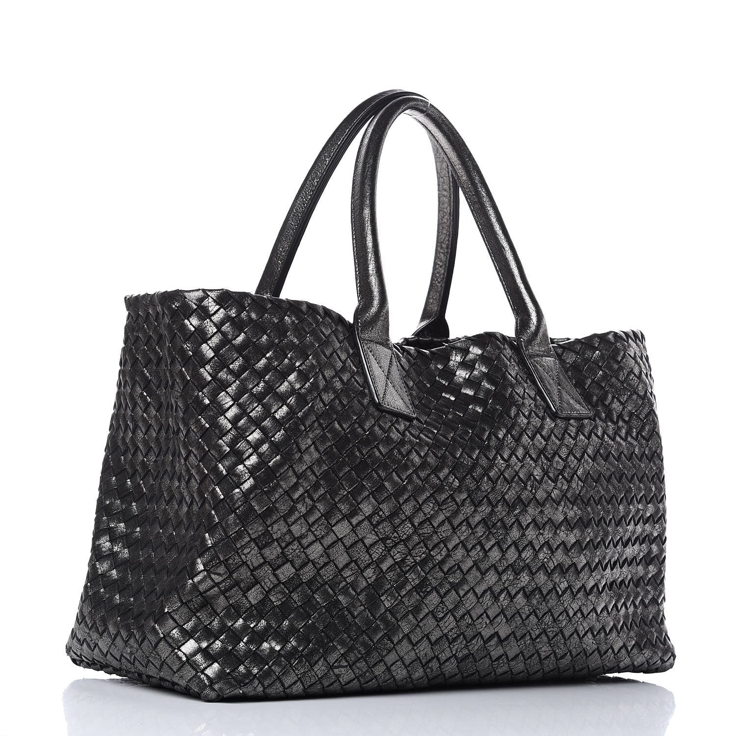 Bottega Veneta Metallic Nappa Intrecciato Medium Moon Cabat 4 of 9
