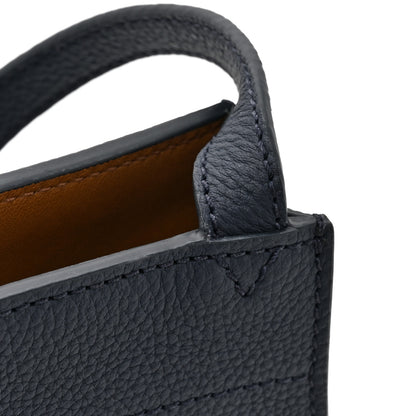 Loro Piana Grained Calfskin Milky Way Shoulder Bag Navy Blue 10 of 11