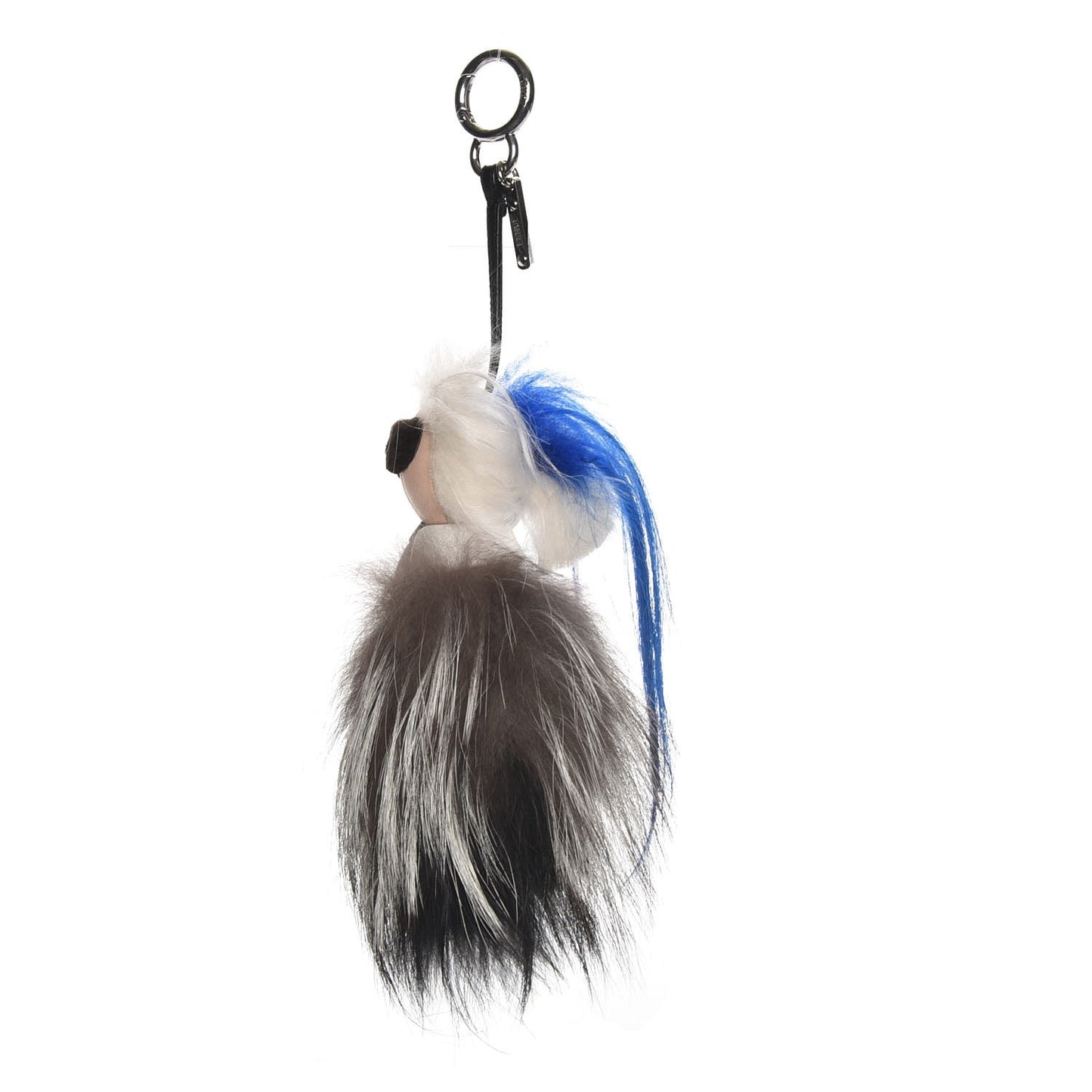 Mink Fox Goat Fur Mini Karlito Bag Charm Blue