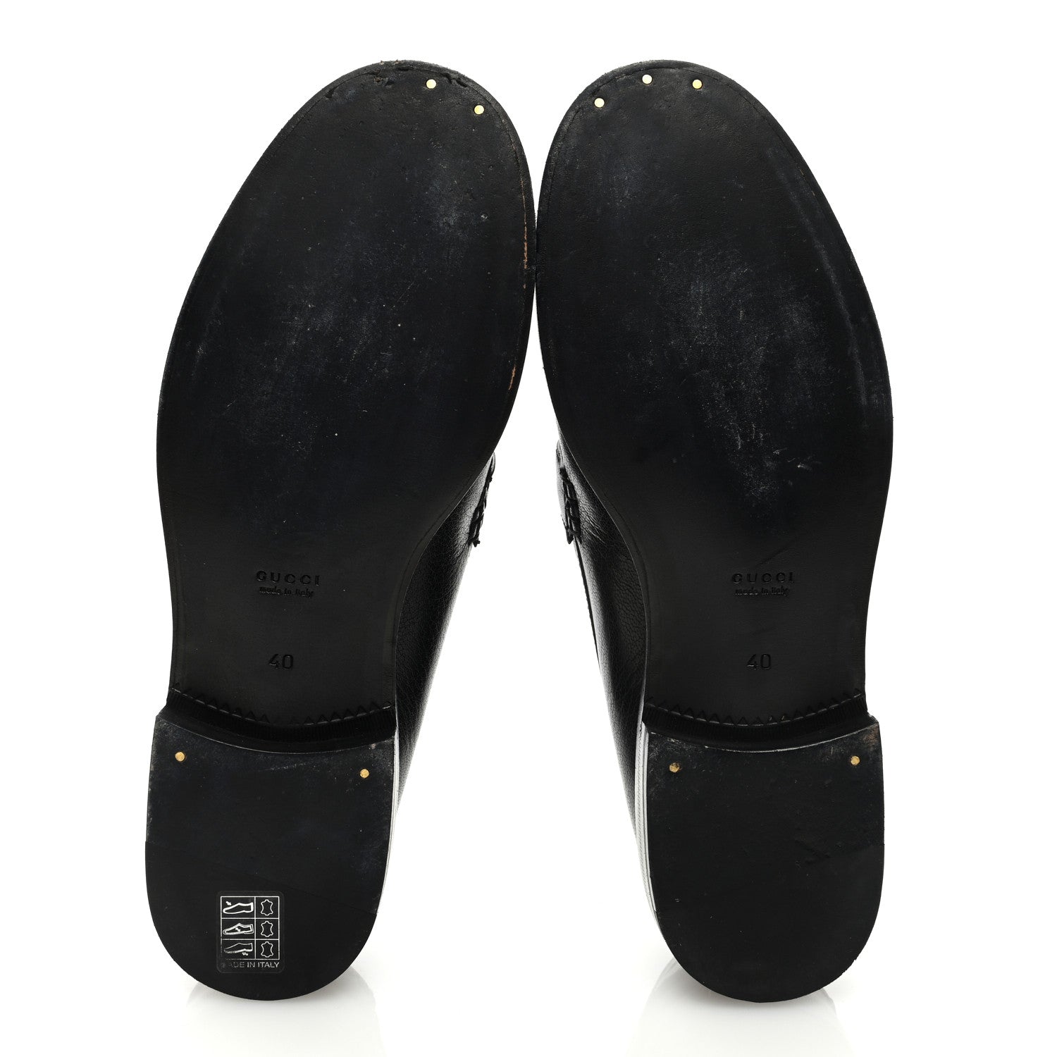 Gucci Goatskin Womens Logo 15mm Loafers 40 Black 5 of 8