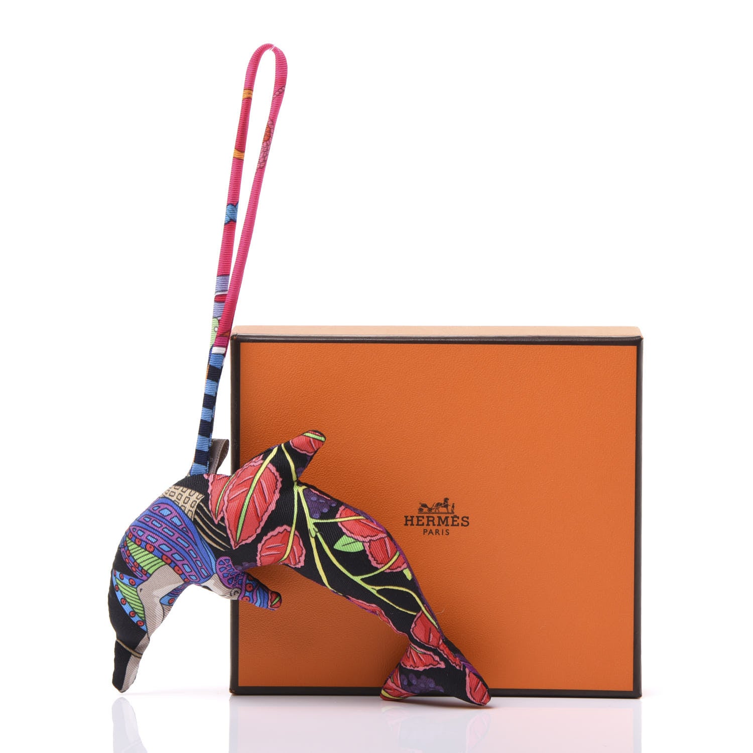 Hermes Silk Petit H Dolphin Ornament Charm Multicolor 5 of 5