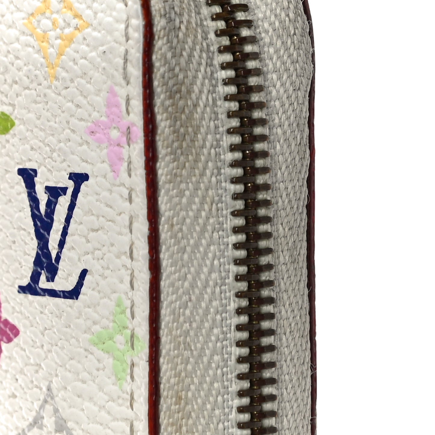 Monogram Multicolor Zippy Coin Purse Wallet White Litchi