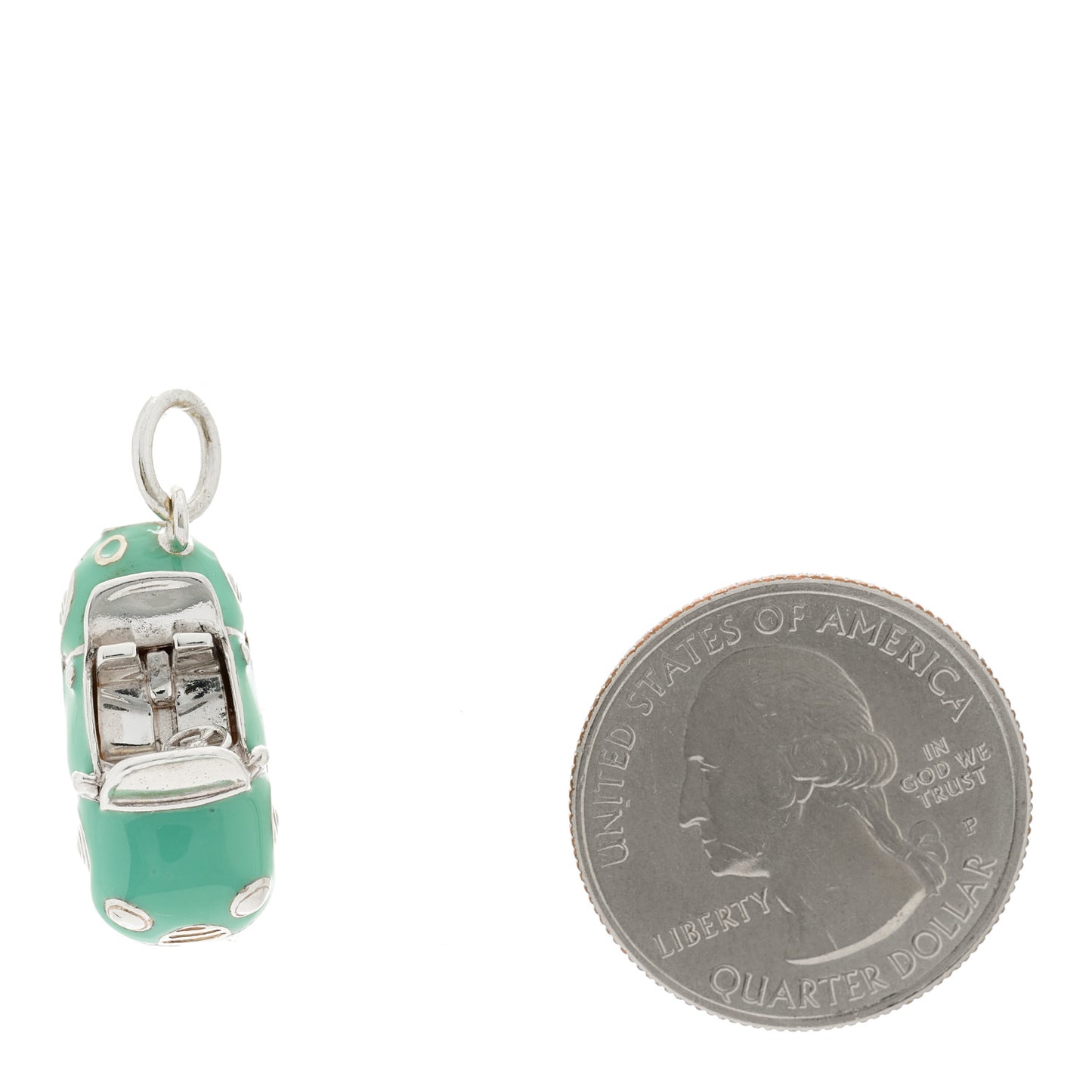 Sterling Silver Enamel Car Charm Blue