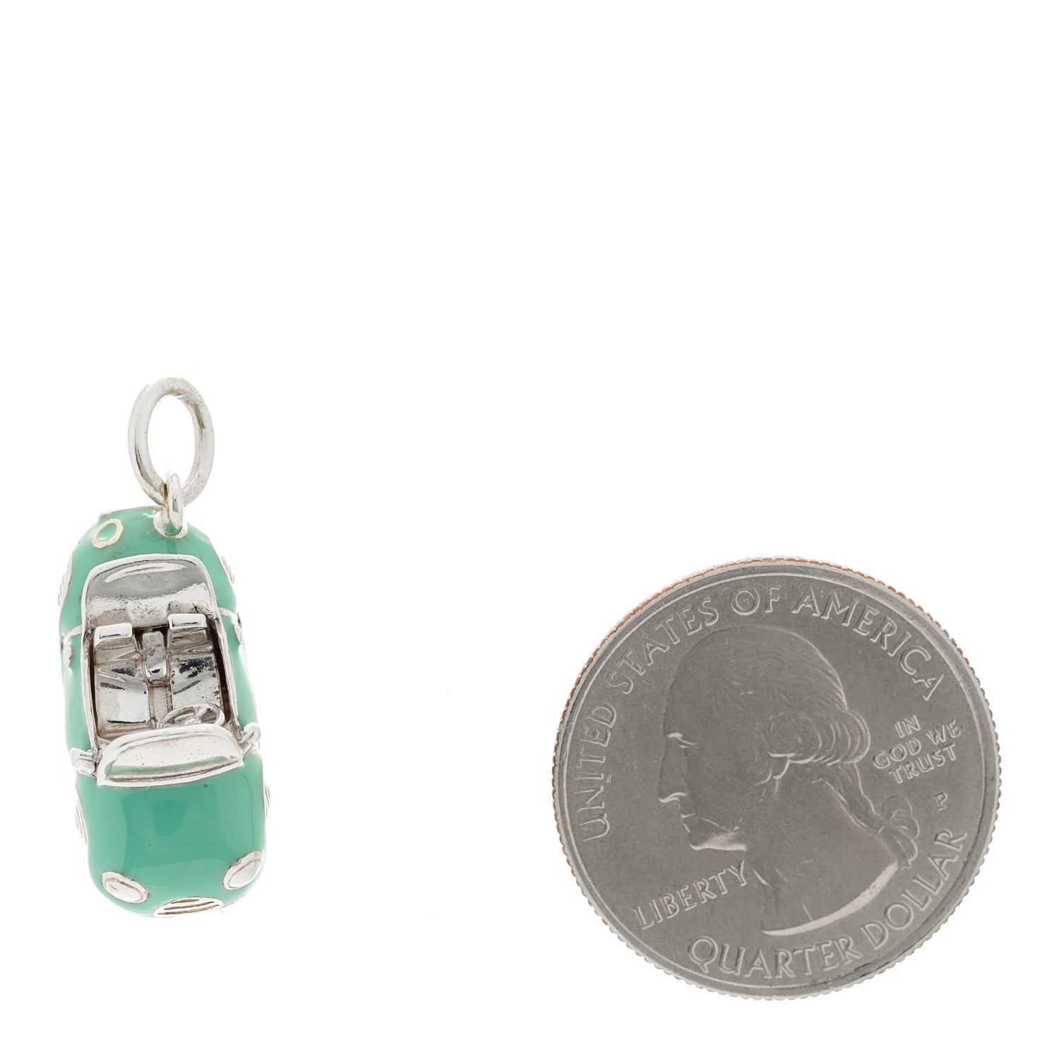 Tiffany Sterling Silver Enamel Car Charm Blue 2 of 4
