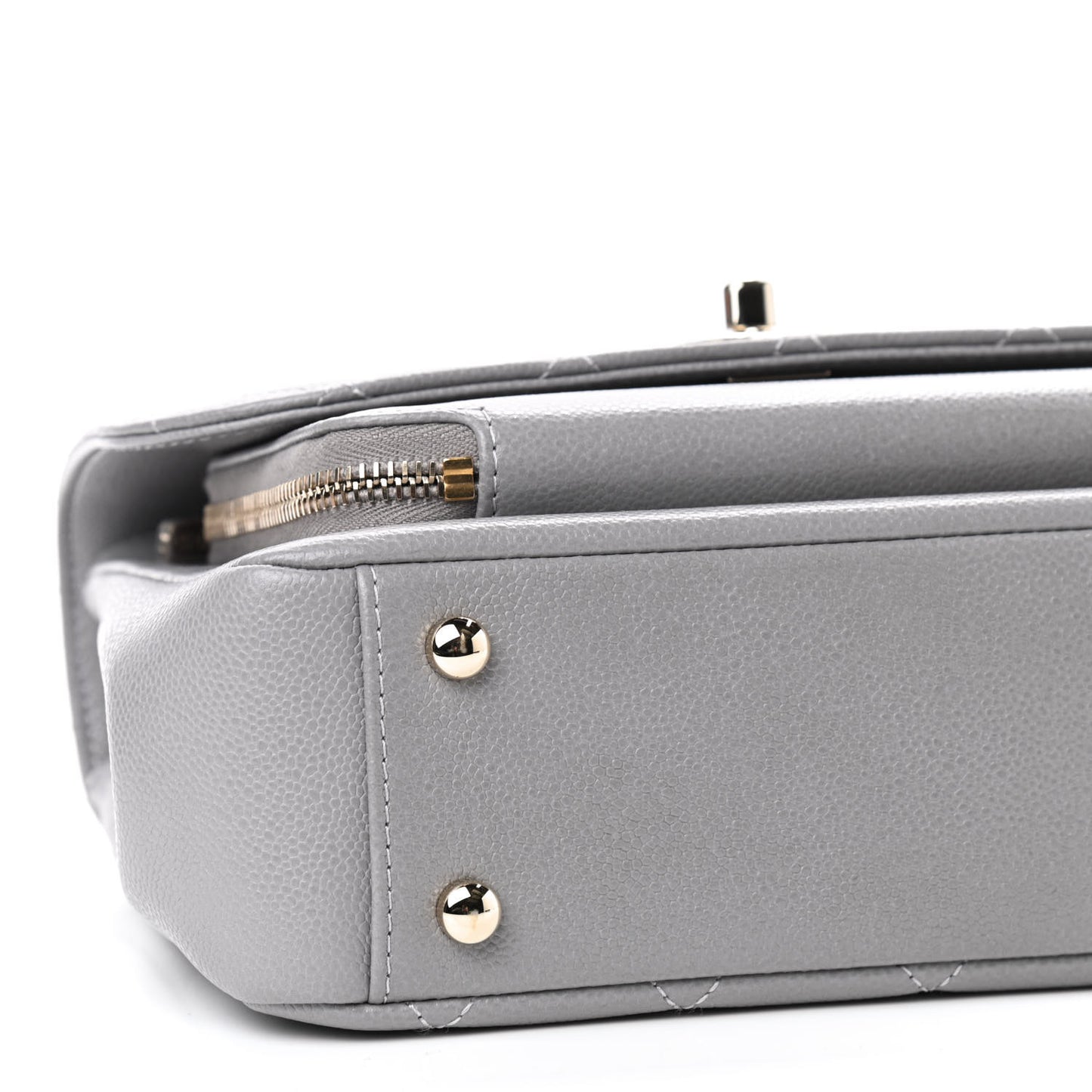 Caviar Quilted Medium Business Affinity Flap Grey