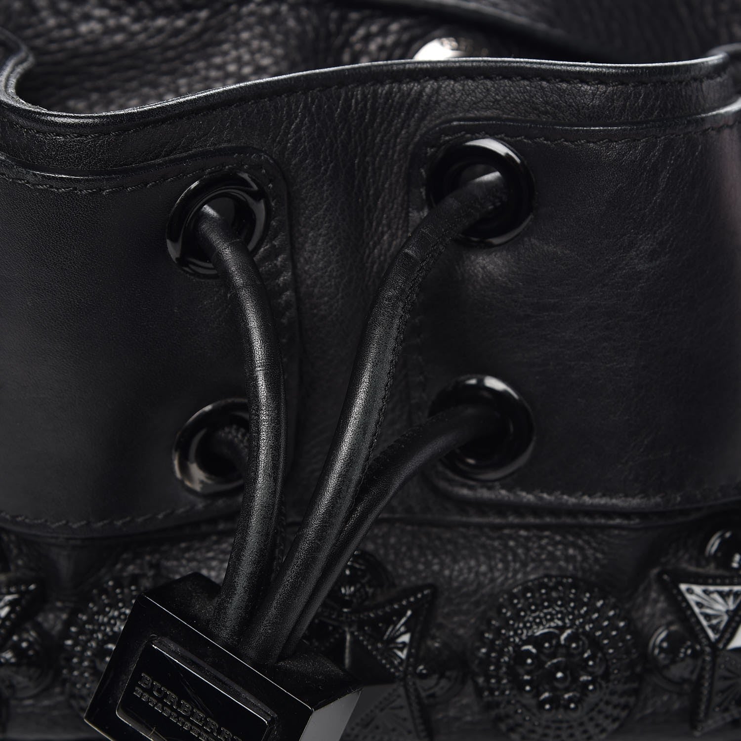 Burberry Calfskin Mason Warrior Studded Hobo Black 9 of 13