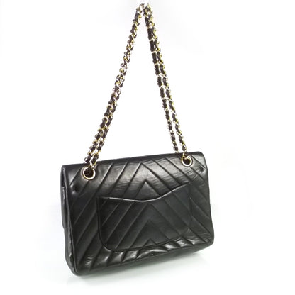 Chanel Lambskin Chevron Medium Double Flap Black 3 of 9
