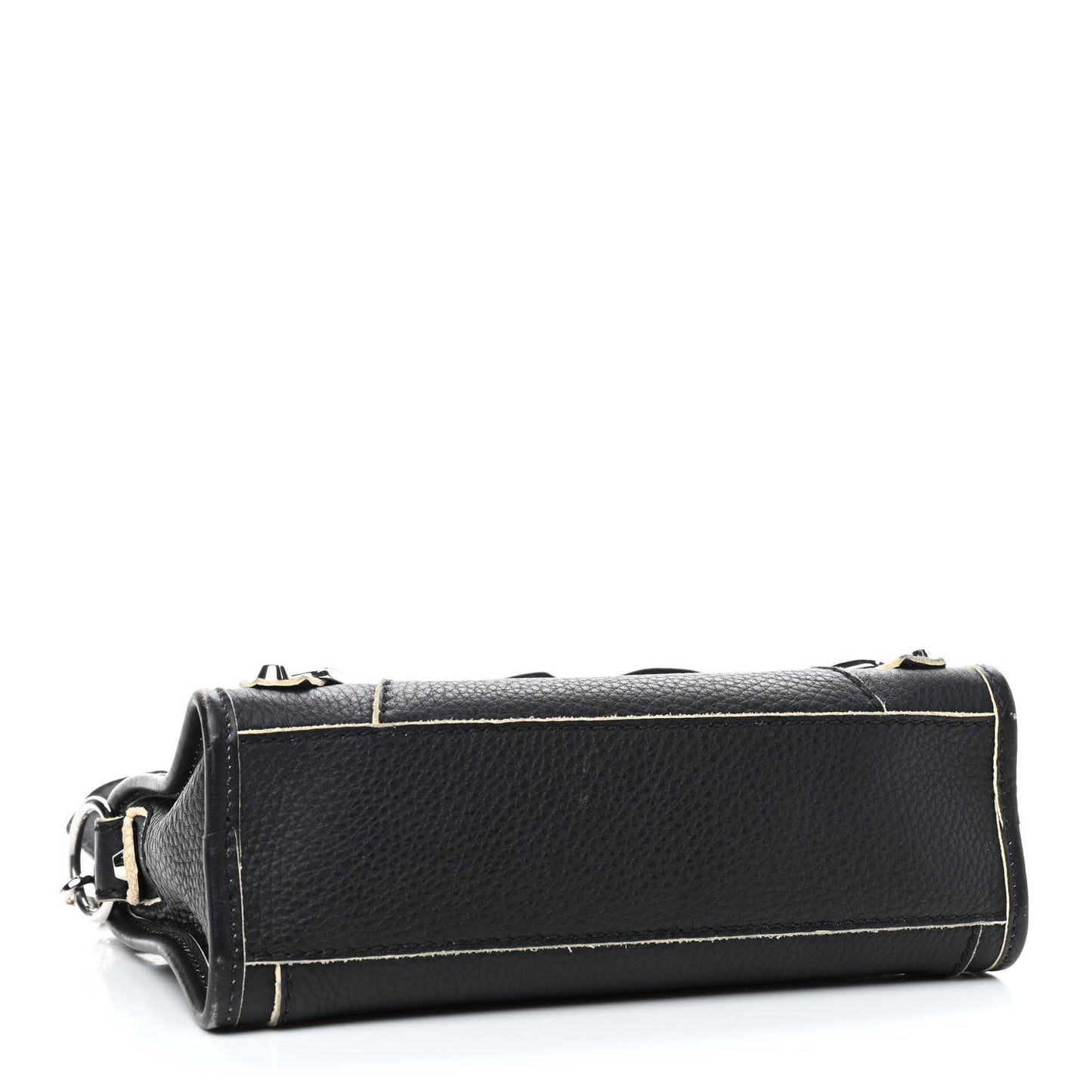 Supple Grained Calfskin Classic Silver Hardware Highlight Mini City Black