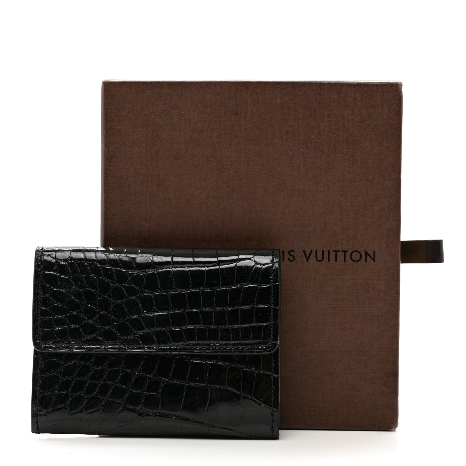 Louis Vuitton Shiny Alligator Ludlow Wallet Black 7 of 11