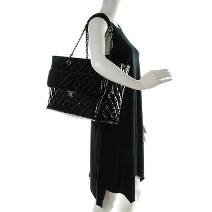 Chanel Patent Quilted Large Coco Shine Shopping Tote Black 2 of 8
