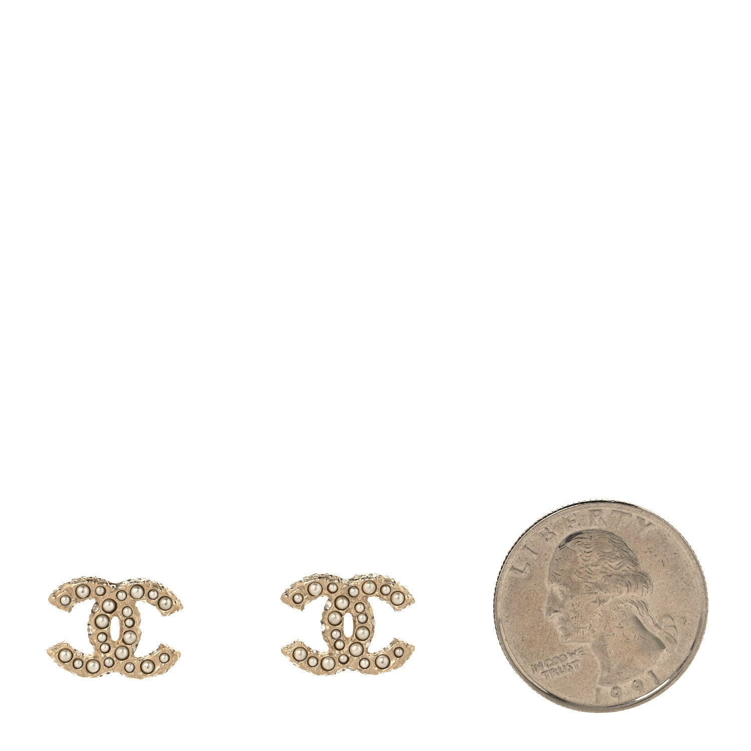 Chanel Pearl CC Earrings Gold 2 of 6