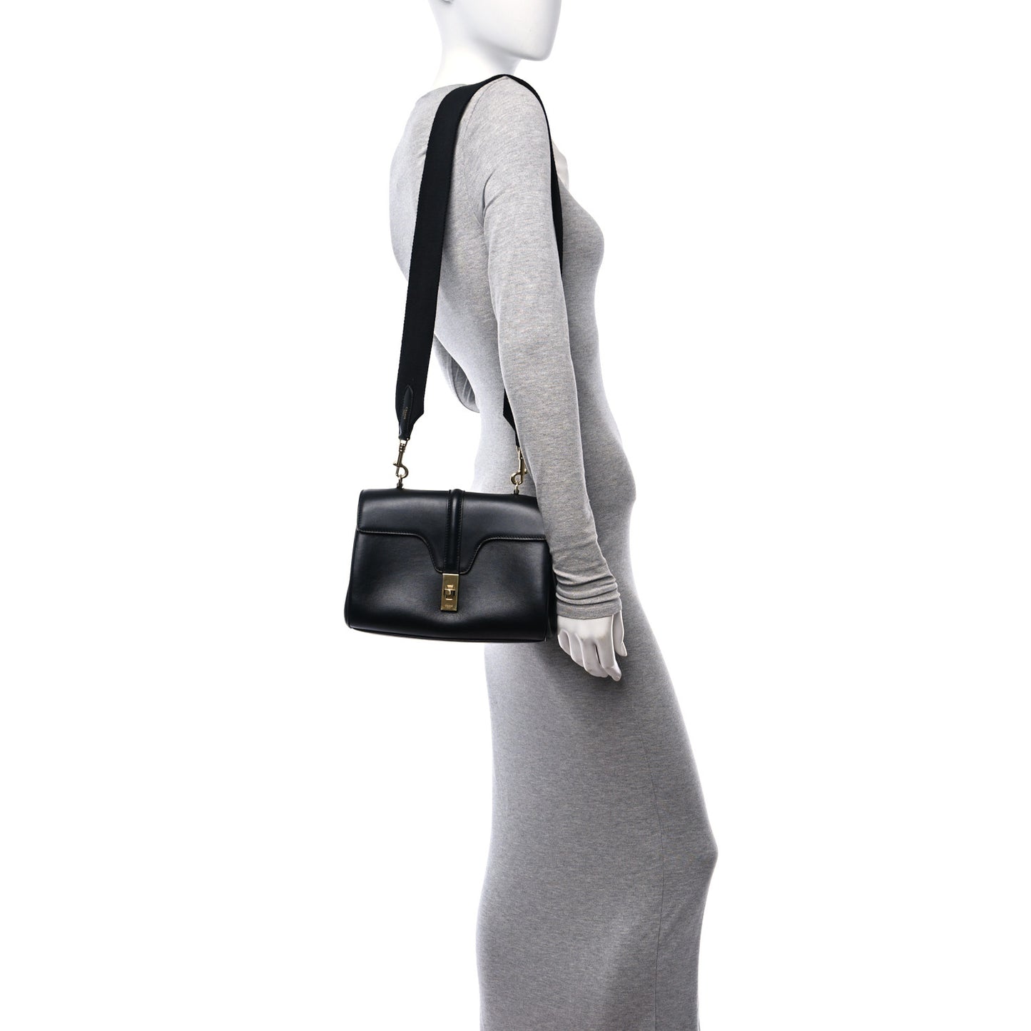 Smooth Calfskin Teen Soft 16 Shoulder Bag Black