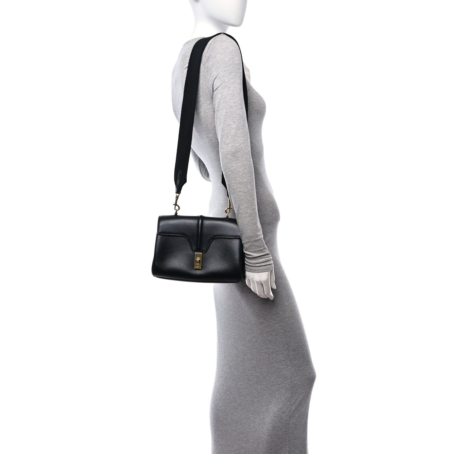 Celine Smooth Calfskin Teen Soft 16 Shoulder Bag Black 3 of 9