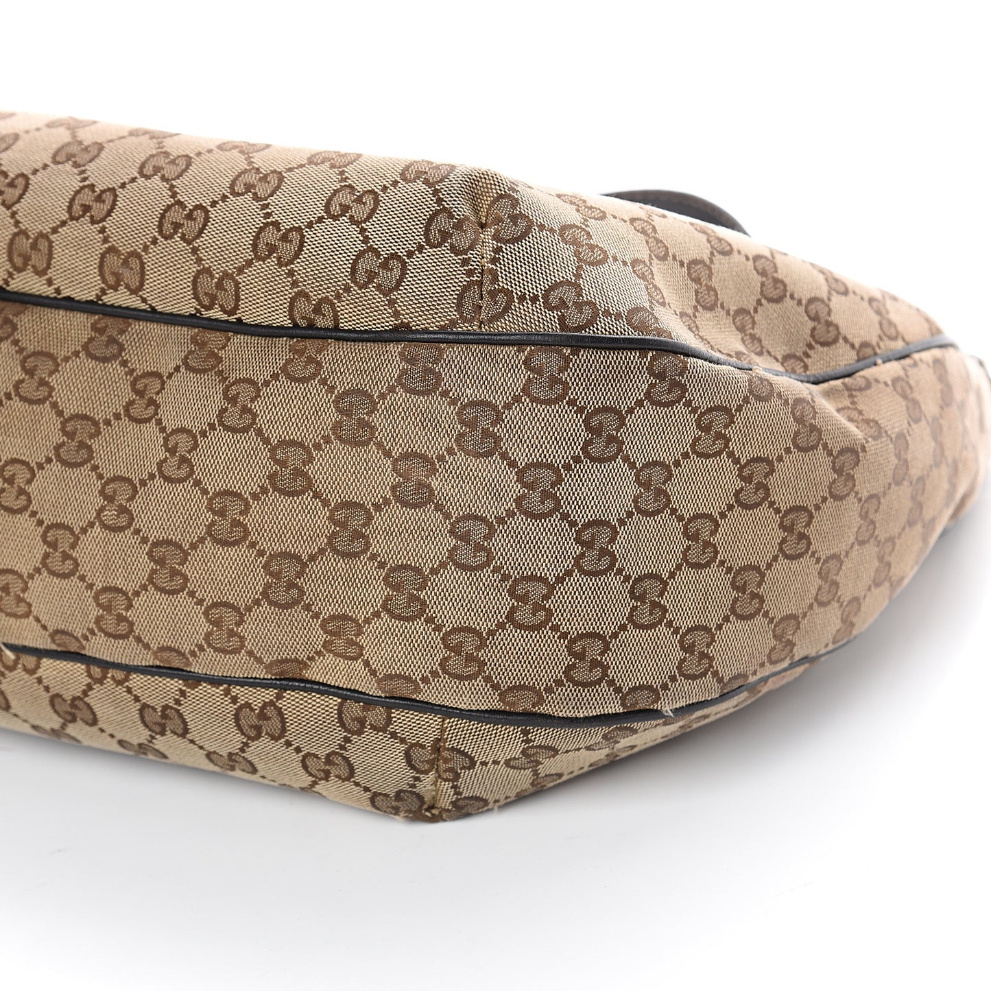 Monogram Large New Ladies Web Hobo Dark Brown