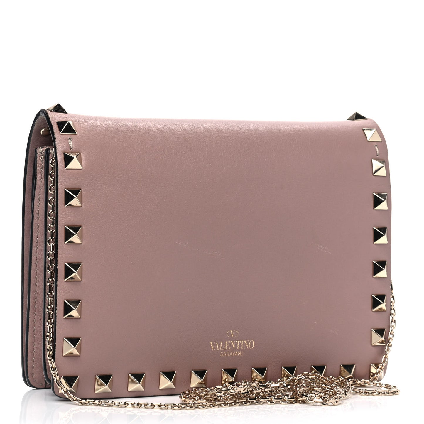 Vitello Rockstud Wallet on Chain Poudre