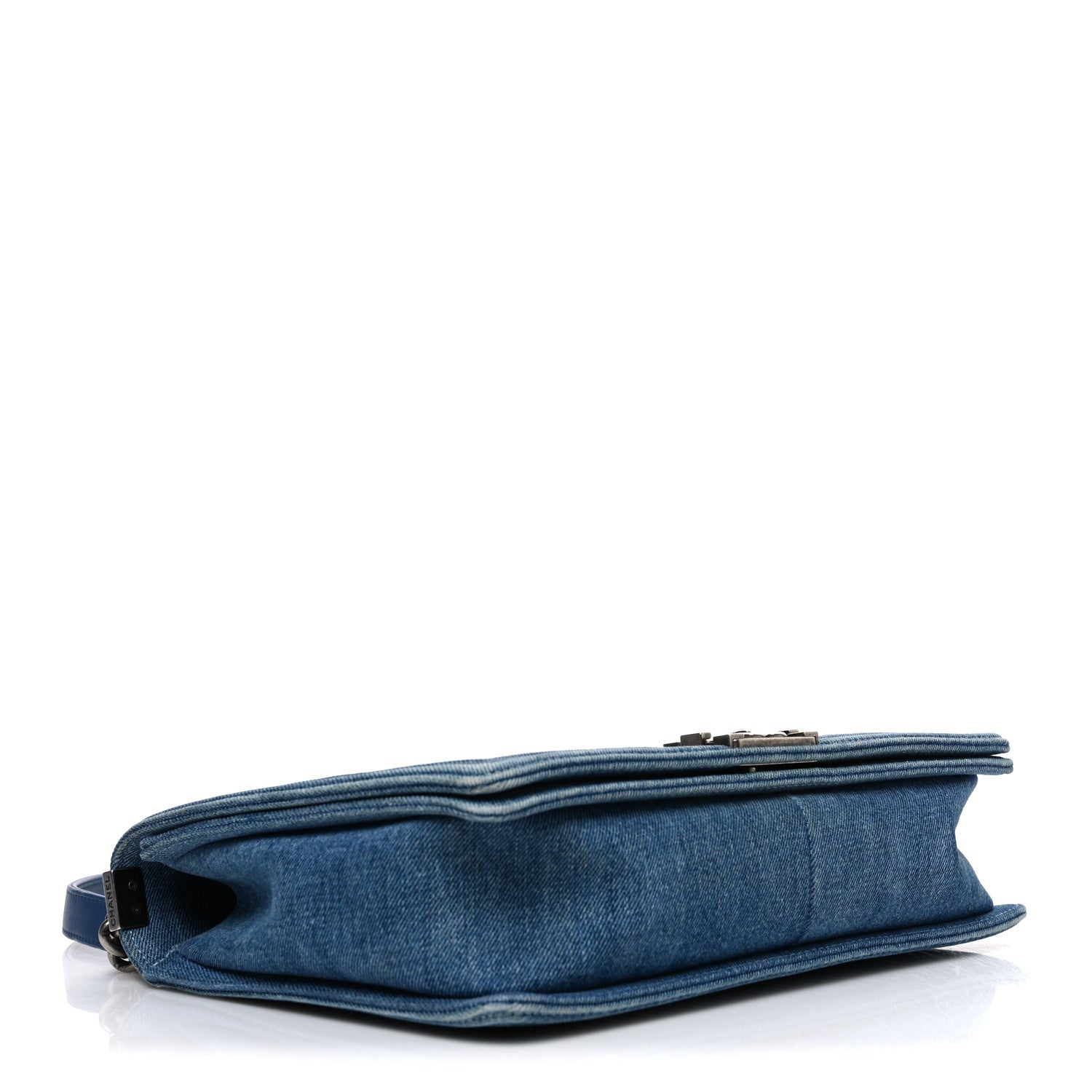 Chanel Denim Quilted Large Boy Flap Blue 3 of 9