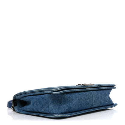 Chanel Denim Quilted Large Boy Flap Blue 3 of 9
